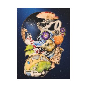 Chamber of CannaBizto wisconsin psychedelic wildlife collage canvas art wrap
