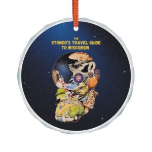 wisconsin road trip collage glass ornament — Chamber of CannaBizto wisconsin artwork